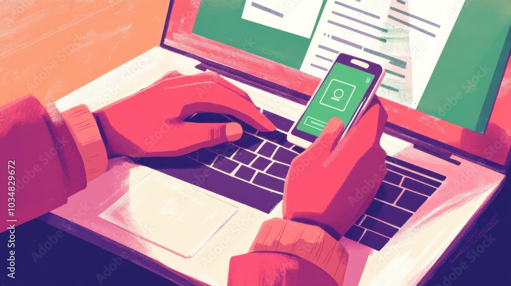 Poster user entering two-factor authentication on device