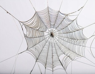 Obraz premium Spider web design on a transparent background, showcasing intricate patterns and textures white background