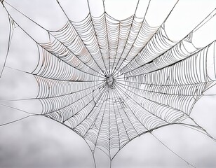 Obraz premium Spider web design on a transparent background, showcasing intricate patterns and textures white background