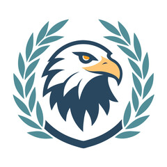A streamlined eagle head icon outlined with simple Adobe Illustrator Artwork