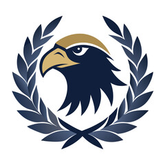 A streamlined eagle head icon outlined with simple Adobe Illustrator Artwork