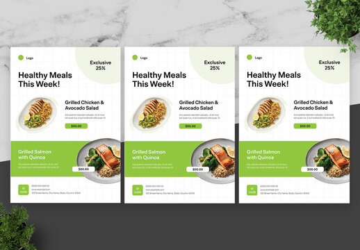 Green And White Food Flyer