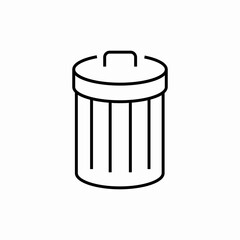 closed trash can icon sign vector