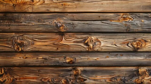 Close-up shot of a rustic wooden wall texture with knotty woodgrain.