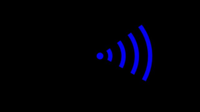 Network icon Radio wave WI-FI signal 4k video animation black background .