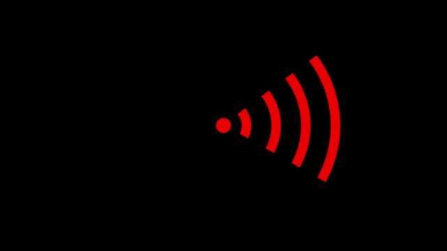 Network icon Radio wave WI-FI signal 4k video animation black background .