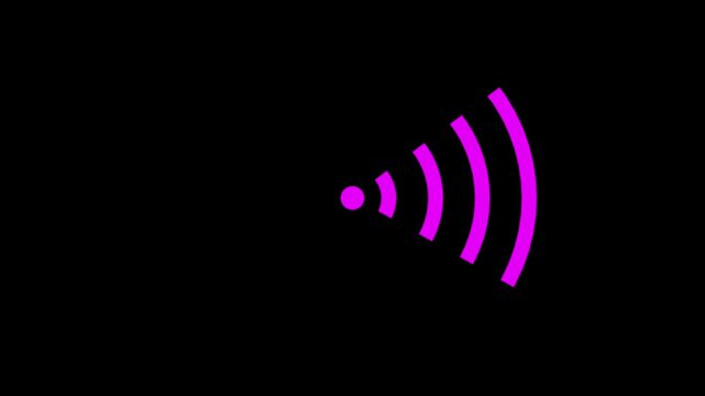 Network icon Radio wave WI-FI signal 4k video animation black background .