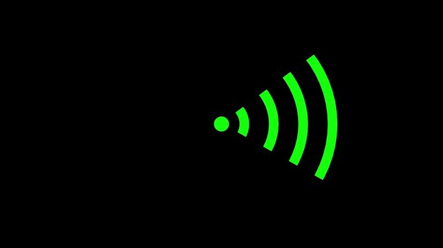 Network icon Radio wave WI-FI signal 4k video animation black background .