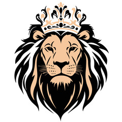 Minimalist vector illustration of a male lion for tattoo tshirt design logo mascot and sticker