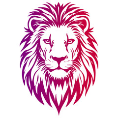 Minimalist vector illustration of a male lion for tattoo tshirt design logo mascot and sticker