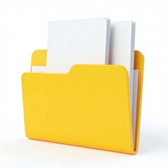 Yellow Folder with Papers .