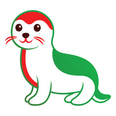 Seal pup line art vector style Adobe Illustrator Artwork