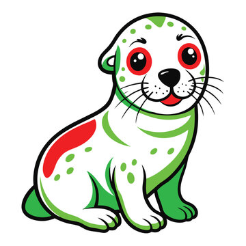 recommend clip art: Seal pup line art vector style Adobe Illustrator Artwork