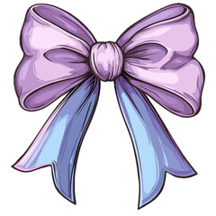 violet bow isolated on white background