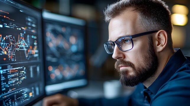 Futuristic systems managing global energy grids from a holographic control center featuring a clean high tech environment with neon accents and advanced data visualization technology
