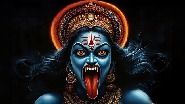 Hindu Goddess Maha Kali in her fierce form