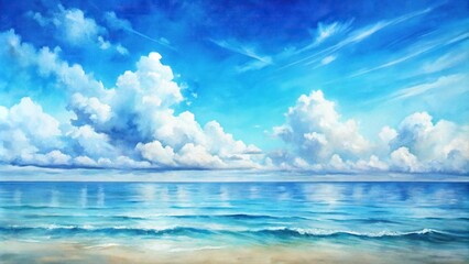 Obraz premium seascape watercolor painting