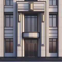 Fototapeta premium The building has a very modern look with a lot of windows