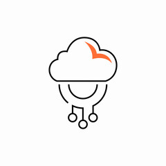 cloud data web icon sign vector