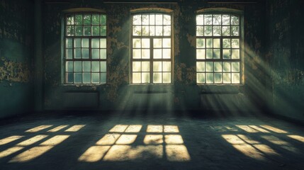 A room with three windows and a lot of sunlight