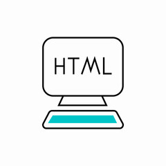 html computer icon sign vector