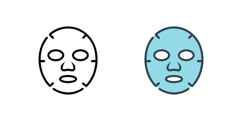 Vector icon of a beauty face mask, representing skincare treatments and wellness routines.