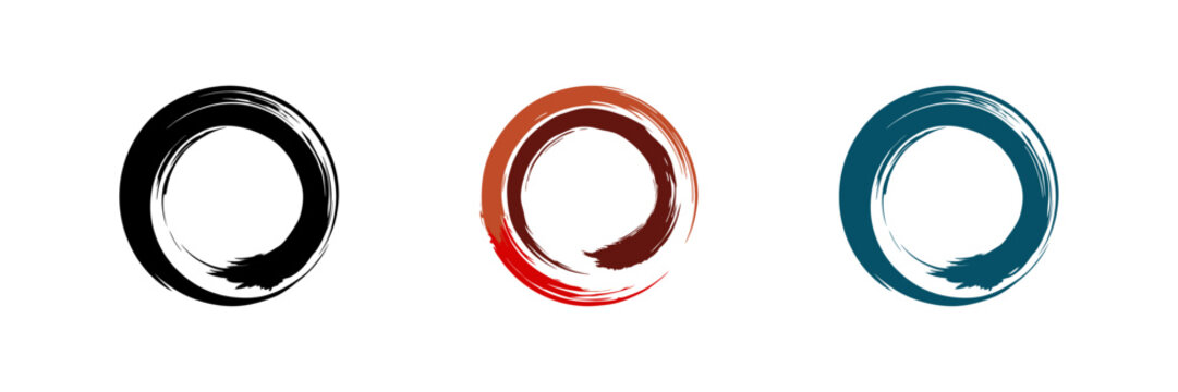 Minimalist icon of a zen circle, representing balance, meditation, and relaxation.