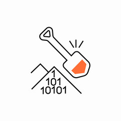 mining binary code icon sign vector