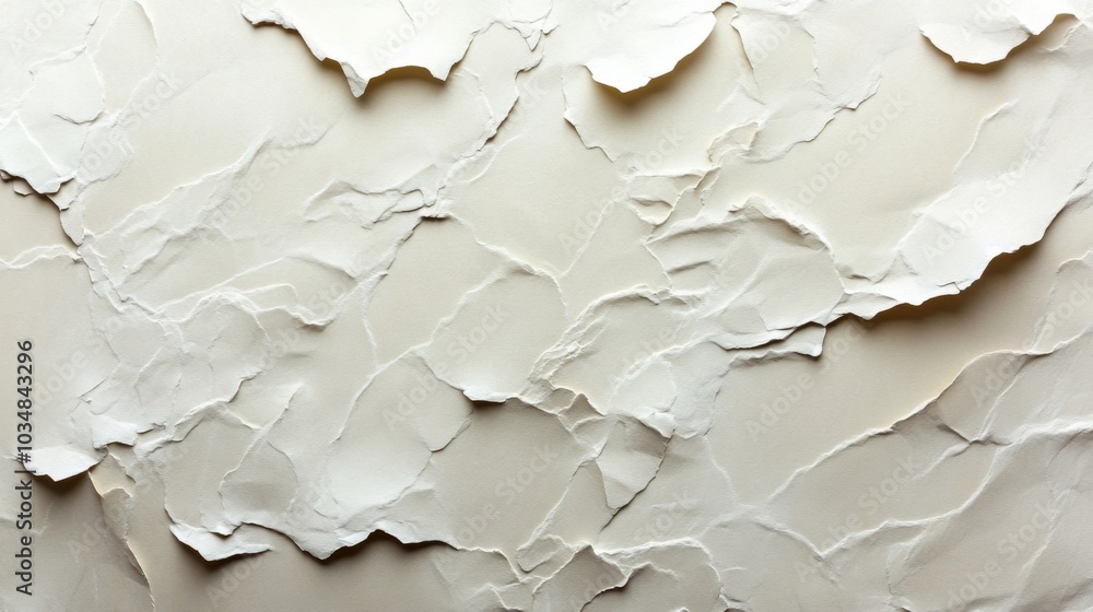 Fototapete The surface showcases an abstract design with layered cream materials, creating an intricate texture that enhances the modern decor of the room.