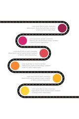 Roadmap infographic template design with 6 steps.