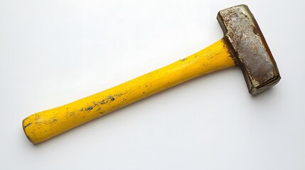 yellow hammer on white background. 