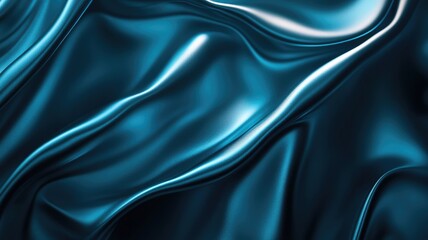 Obraz premium Abstract Draped Teal Satin Fabric Texture