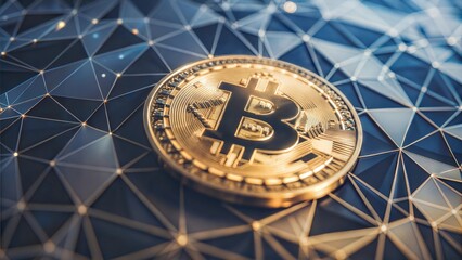 Polygonal Bitcoin Background



