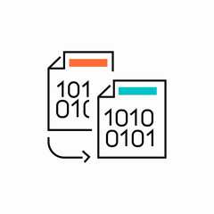 binary code file swap icon sign vector