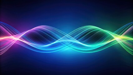 Abstract Waves of Light in a Vibrant Spectrum of Colors, Glowing with a Serene Energy