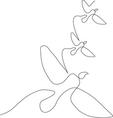Flying bird continuous single line drawing