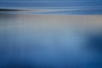 Calm sea at dusk Slow shutter Hokkaido Japan Image Wallpaper Background / 夕暮れの穏やかな海　スローシャッター　北海道　日本　イメージ　壁紙　背景