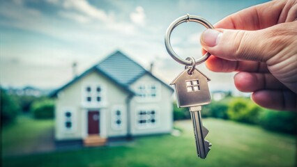 House Key Presentation with Keychain House Design






