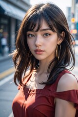 a woman posing for a photo.