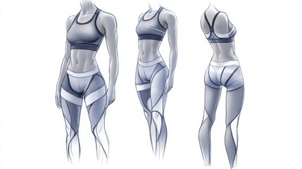 Ultra detailed, photorealistic fashion design sketch of a modern tailored coat with a belt