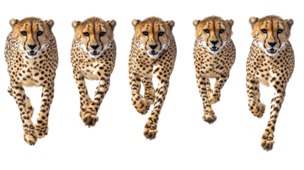 Majestic Cheetahs Sprinting Towards the Camera in a Dynamic Display Generative AI