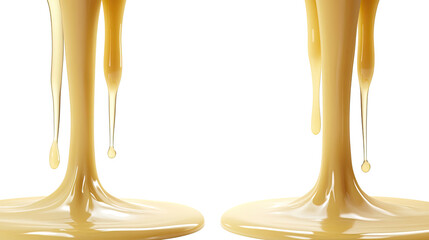 Creamy Melted Cheese Cascading Down in an Isolated Collection Generative AI