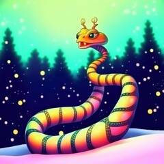 Fototapeta premium snake in the christmas