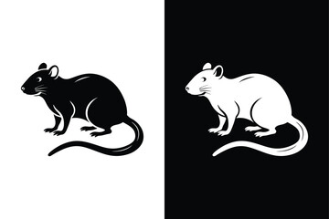 Rat Icon Silhouettes. Extensive Collection of Vector Designs