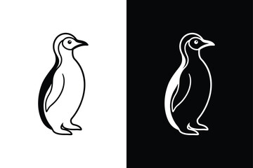 Naklejka premium Penguin Icon for Web Design. Clean Line Art from the Wild Animals Collection