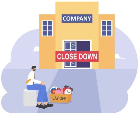 Frustrated Business Person Lost His Job, illustration vector cartoon

