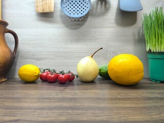 a clay jug and cutlery . High quality photos