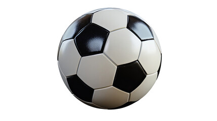 Fototapeta premium A classic soccer ball isolated on a white background, representing the sport and equipment used in the game