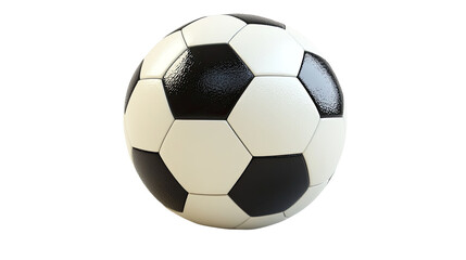 A classic soccer ball isolated on a white background, representing the sport and equipment used in the game