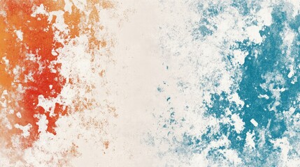 Grainy autumn-themed background with teal, orange, blue, red, and white for retro grunge poster design
